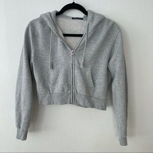 Brandy Melville zip up hoodie gray